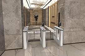 这个写字楼闸机，既能管理人行又能测温